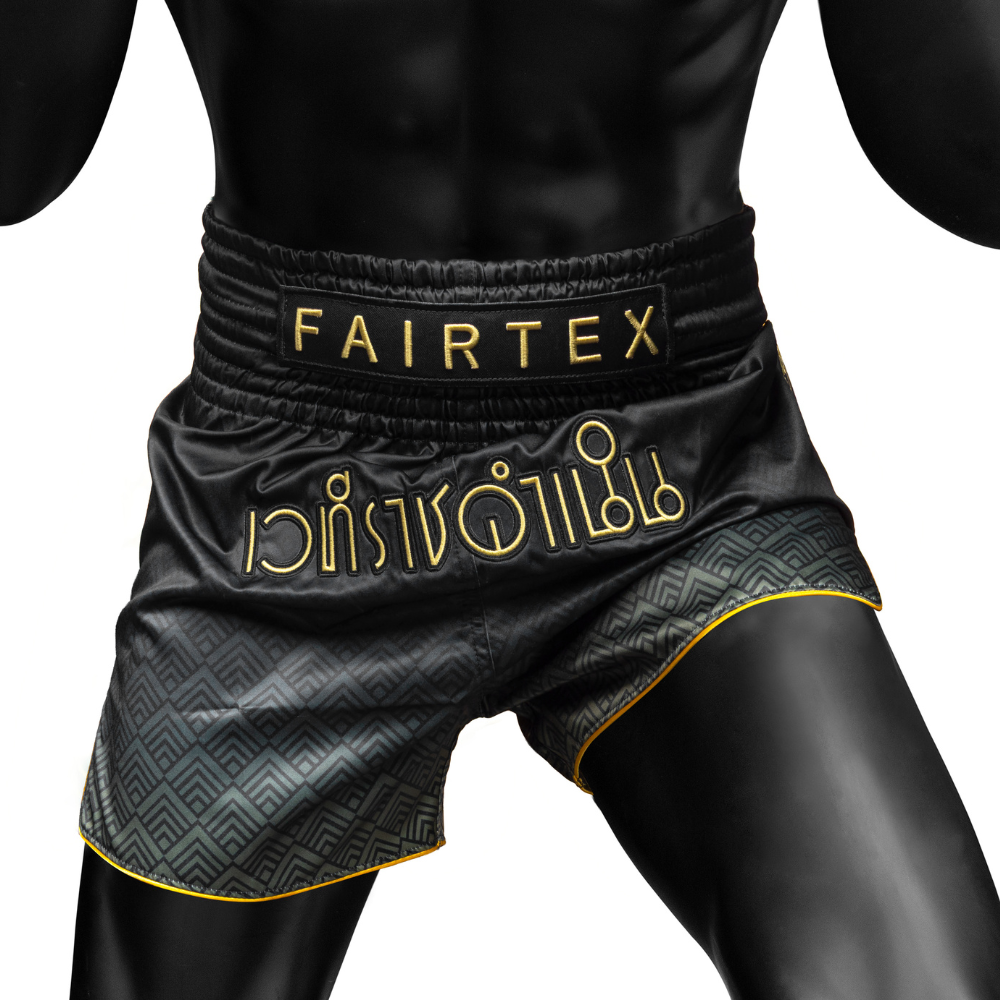Fairtex x Rajadamnern Muay Thai Shorts - Black/Gold BS-RAJ04