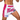 Fairtex Muay Thai Shorts Pink Strike in white and metallic pink satin with Fairtex logo