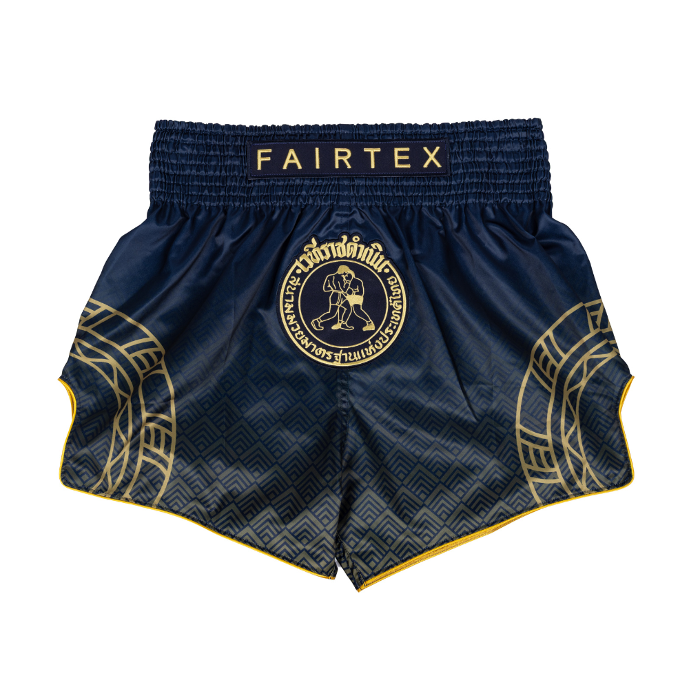 Fairtex x Rajadamnern Muay Thai Shorts - Blue/Gold BS-RAJ01