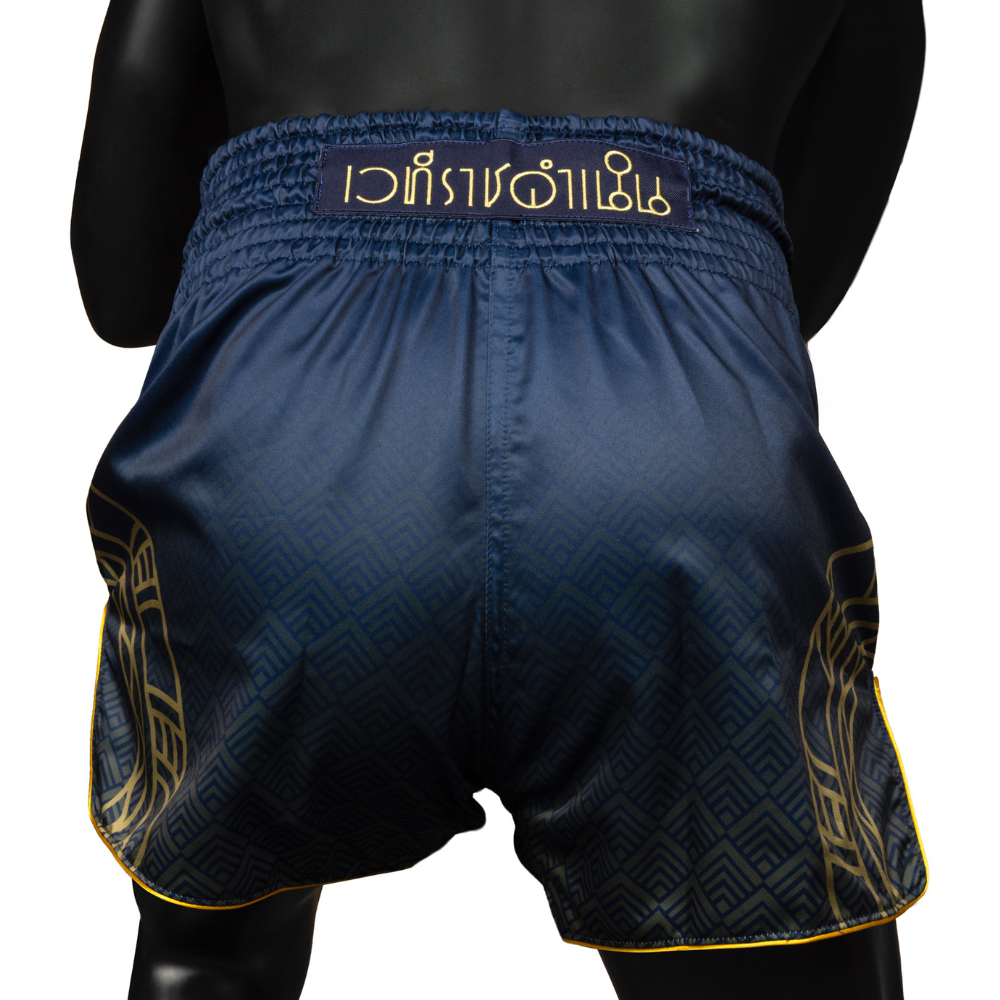 Fairtex x Rajadamnern Muay Thai Shorts - Blue/Gold BS-RAJ01