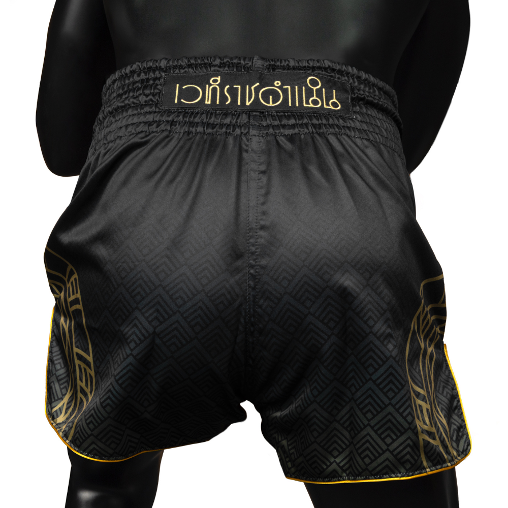 Fairtex x Rajadamnern Muay Thai Shorts - Black/Gold BS-RAJ02