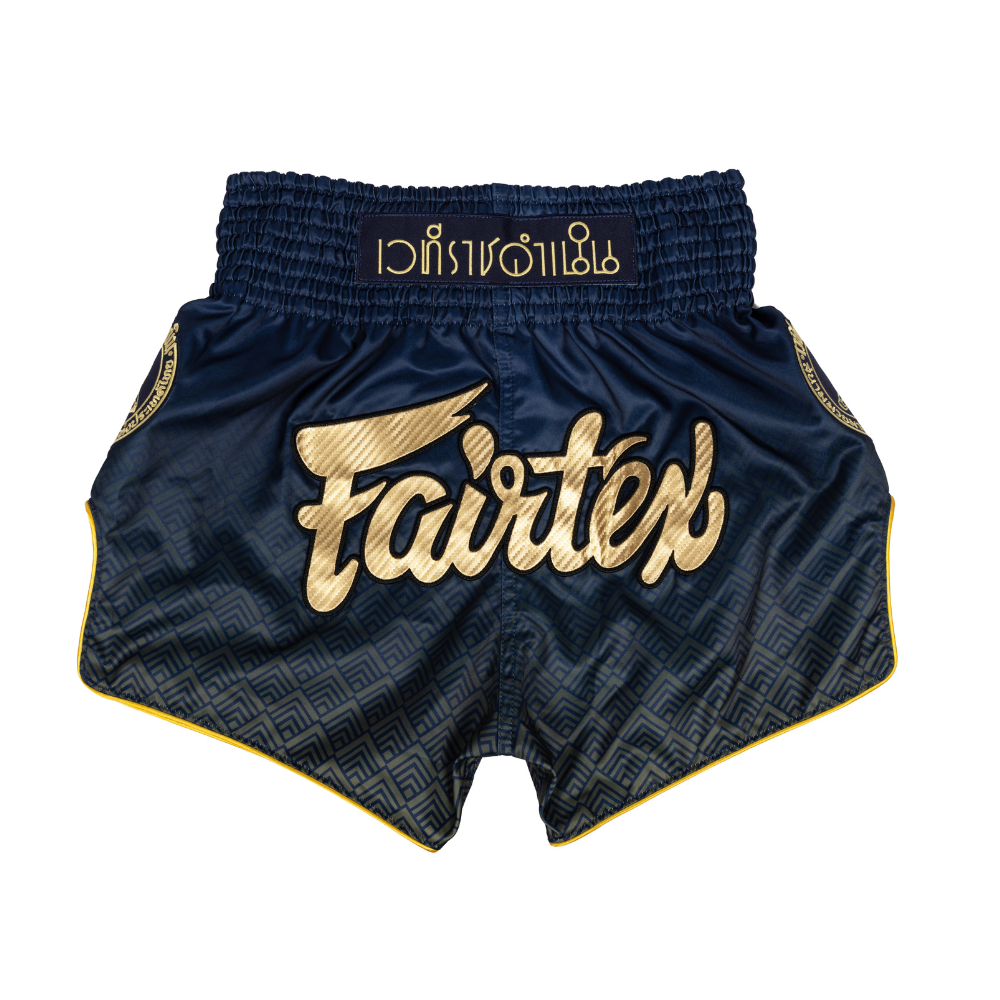 Fairtex x Rajadamnern Muay Thai Shorts - Blue/Gold BS-RAJ03