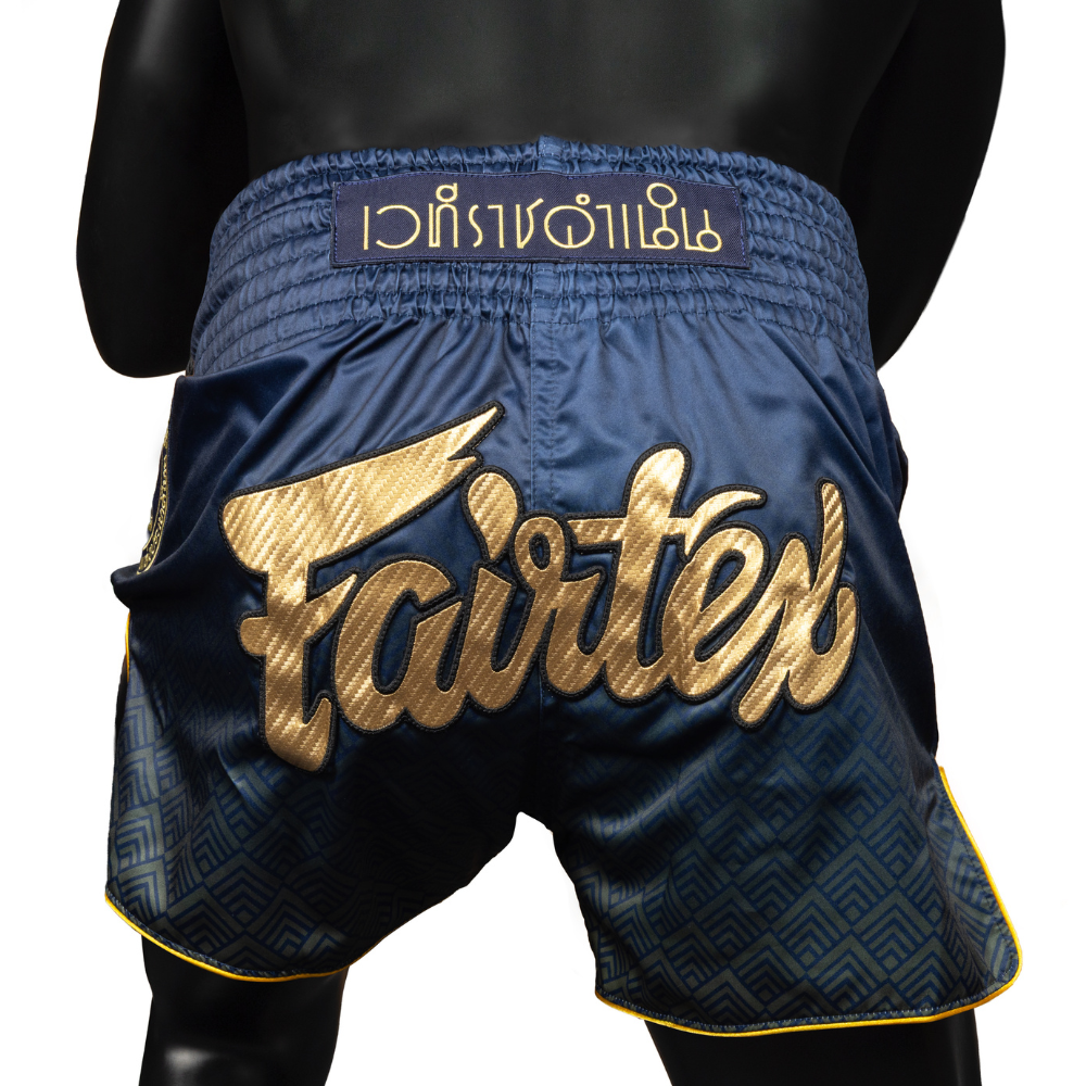 Fairtex x Rajadamnern Muay Thai Shorts - Blue/Gold BS-RAJ03