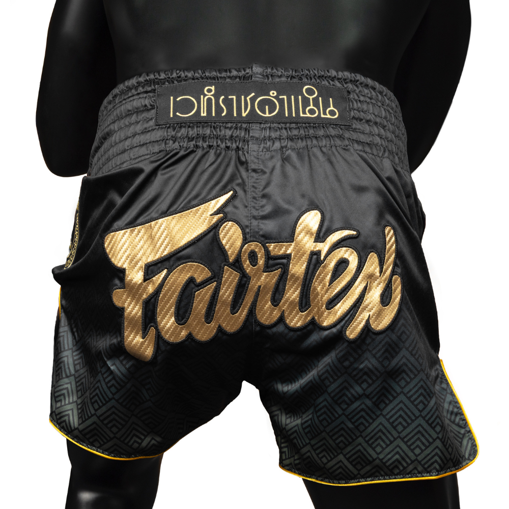 Fairtex x Rajadamnern Muay Thai Shorts - Black/Gold BS-RAJ04