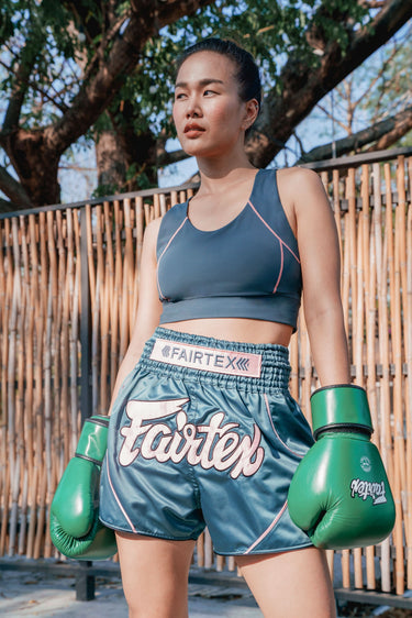 Fairtex X Arokaya Sports Bra - Aqua Bloom