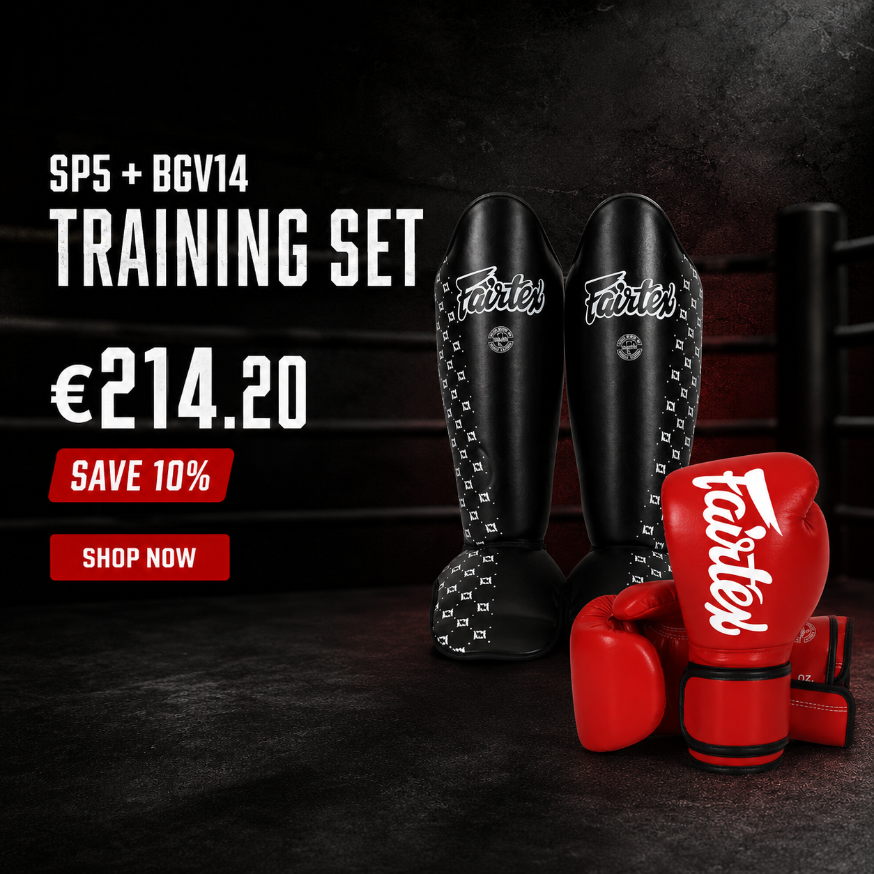 Fairtex Training Bundle Shin Guards SP5+ Microfiber Gloves BGV14