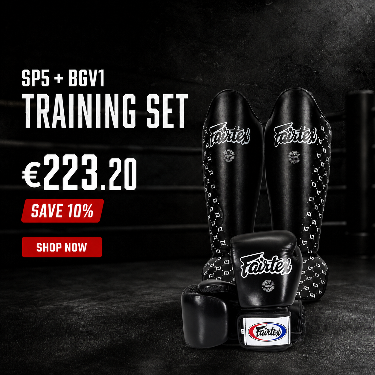 Fairtex Training Bundle Shin Guards SP5 + Universal Gloves BGV1